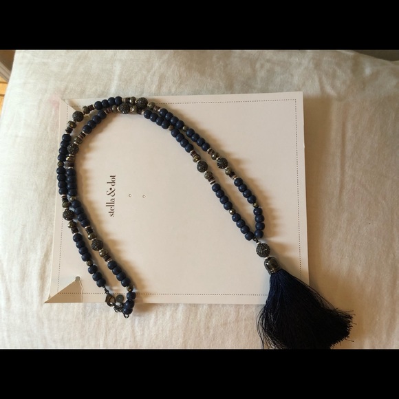 Stella & Dot Jewelry - Navy Tassel Statement Necklace